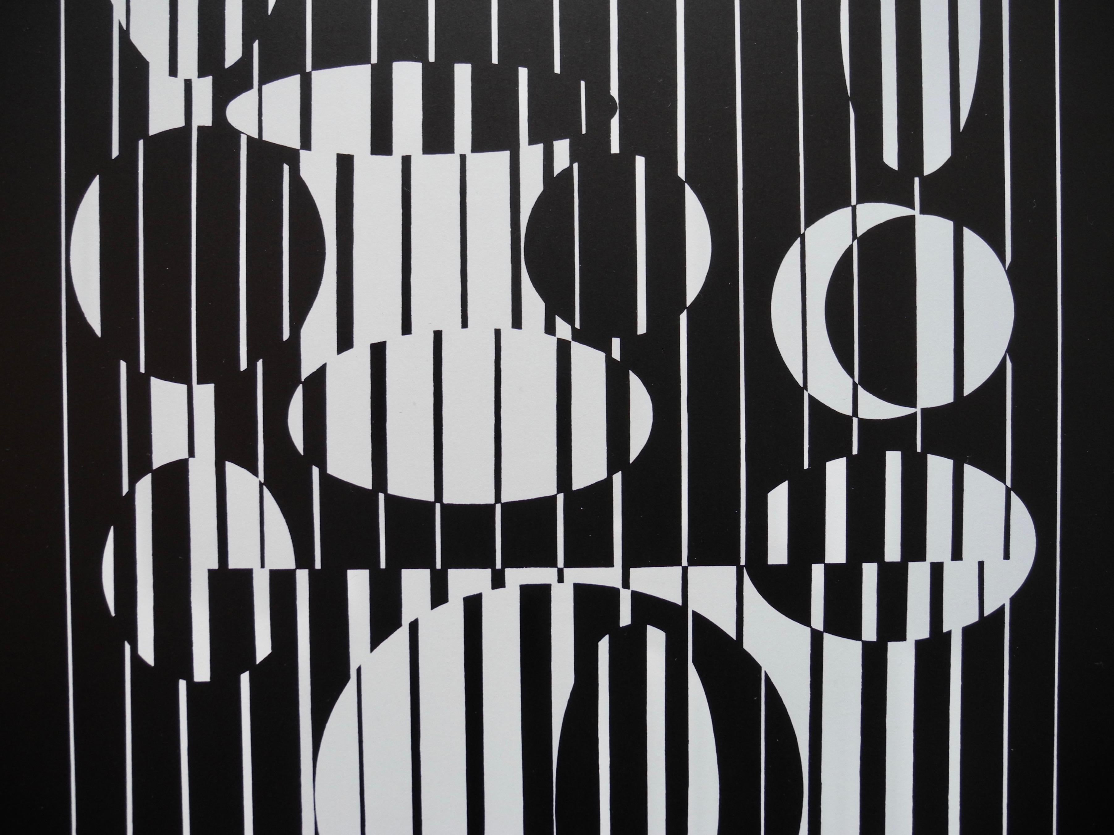 Modern Pop Artist Victor Vasarely Black and White Optical Prints For Sale