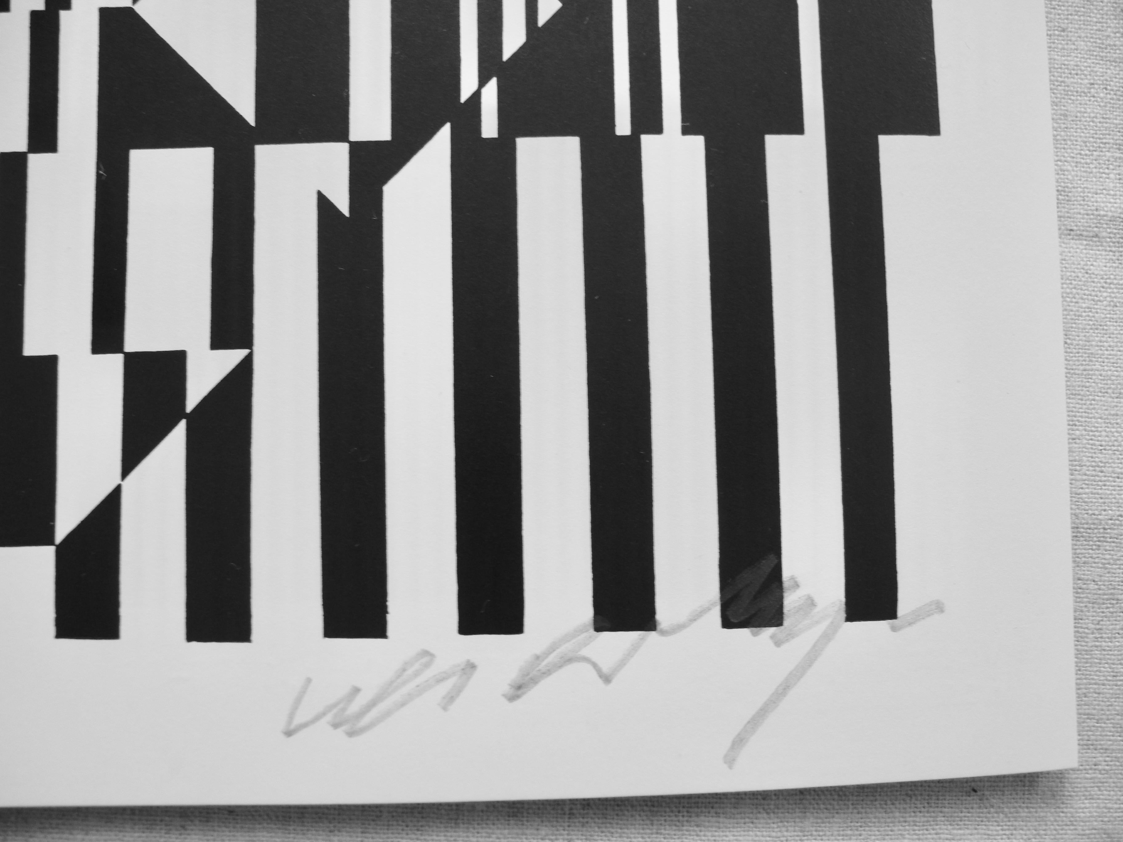 Optische Drucke des Pop-Künstlers Victor Vasarely in Schwarz im Zustand „Gut“ im Angebot in Hudson, NY