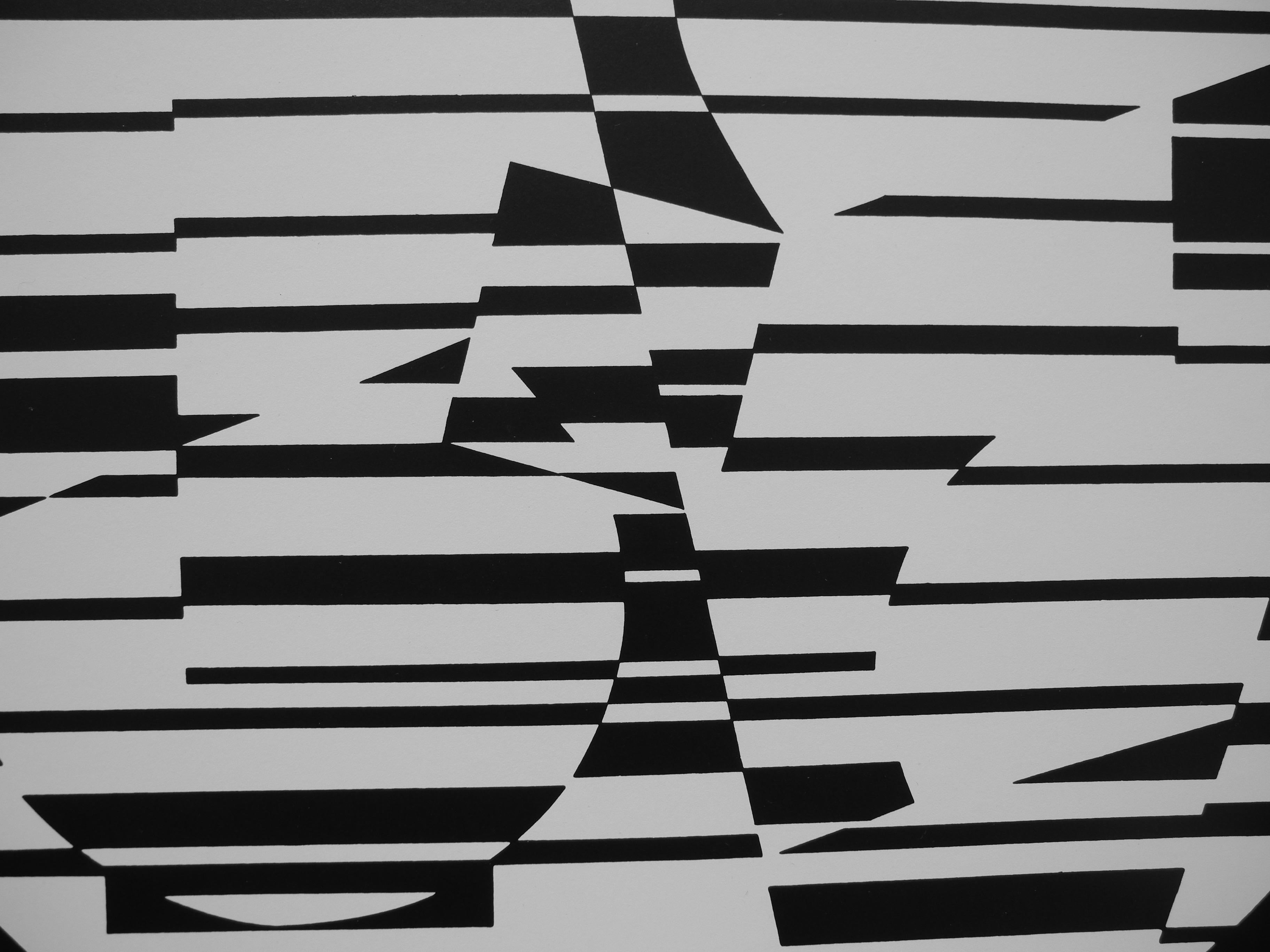 Optische Drucke des Pop-Künstlers Victor Vasarely in Schwarz (Papier) im Angebot
