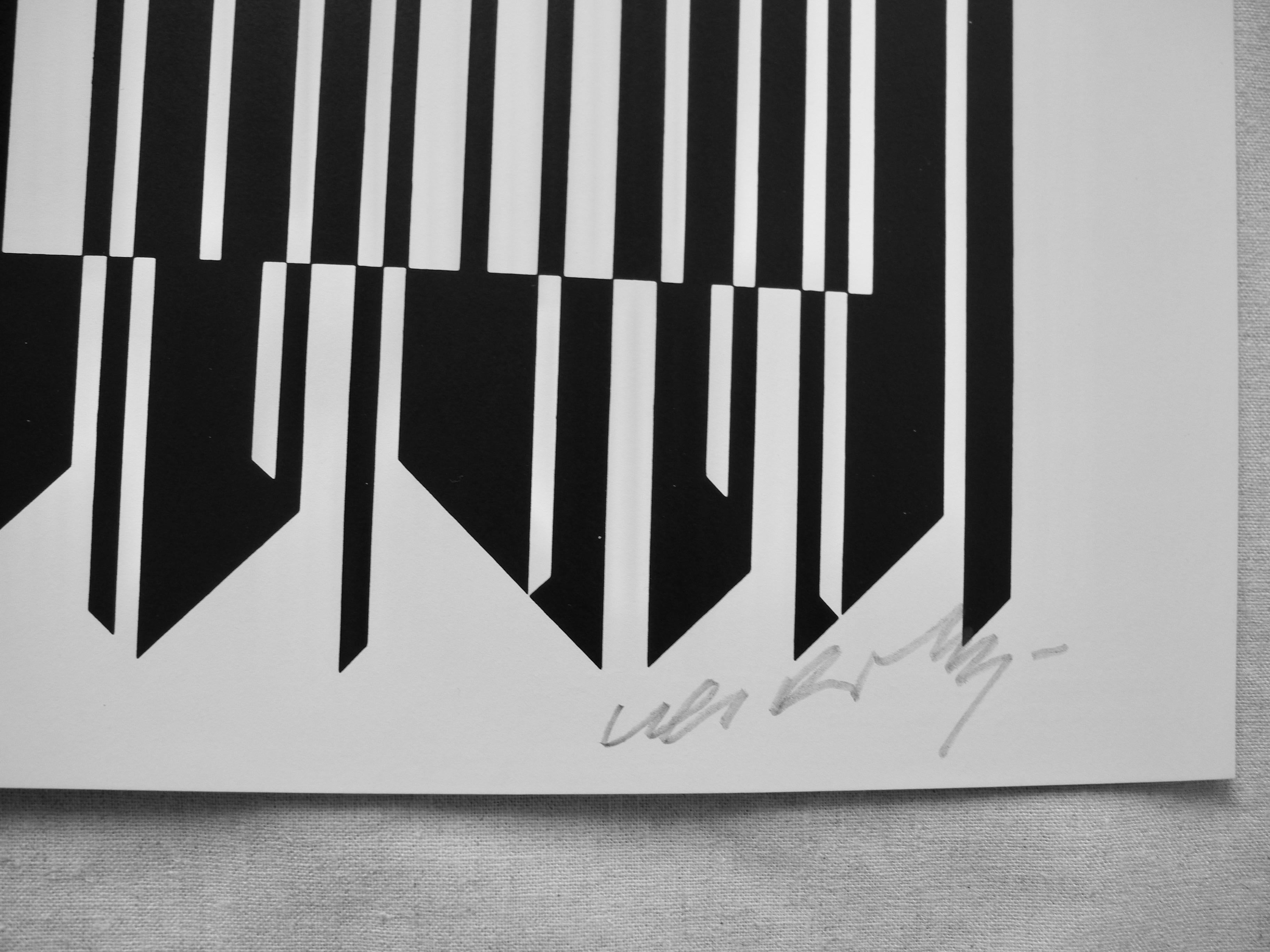 Optische Drucke des Pop-Künstlers Victor Vasarely in Schwarz im Angebot 2