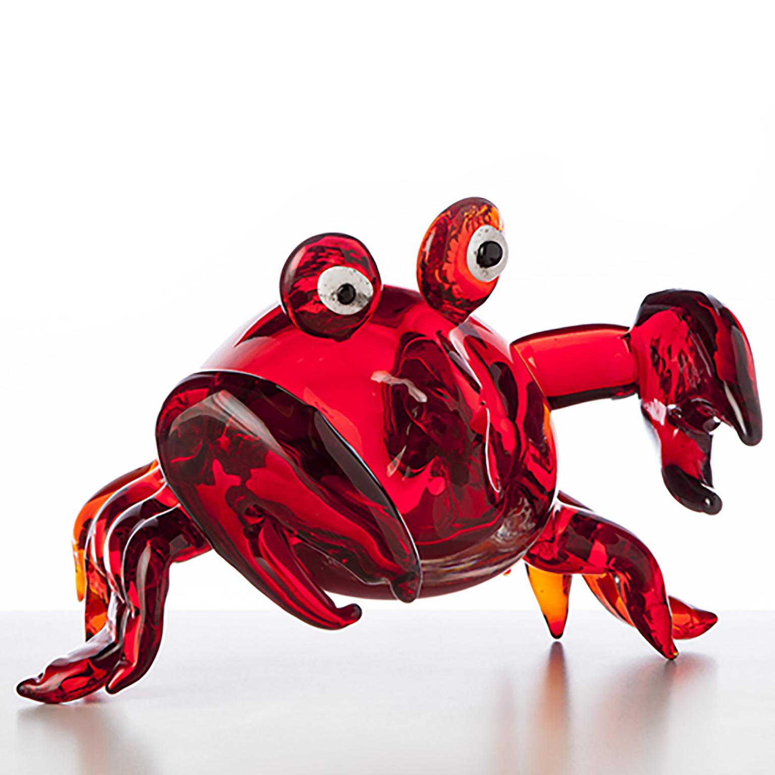 Sandy crabs, is a blown glass pop comic sculpture created by Roberto Beltrami in Murano glass.

Part of a comic and pop collection in Murano glass, the 'PUPI' are 100% mouth-blown and entirely handmade, offering complete customization upon request.