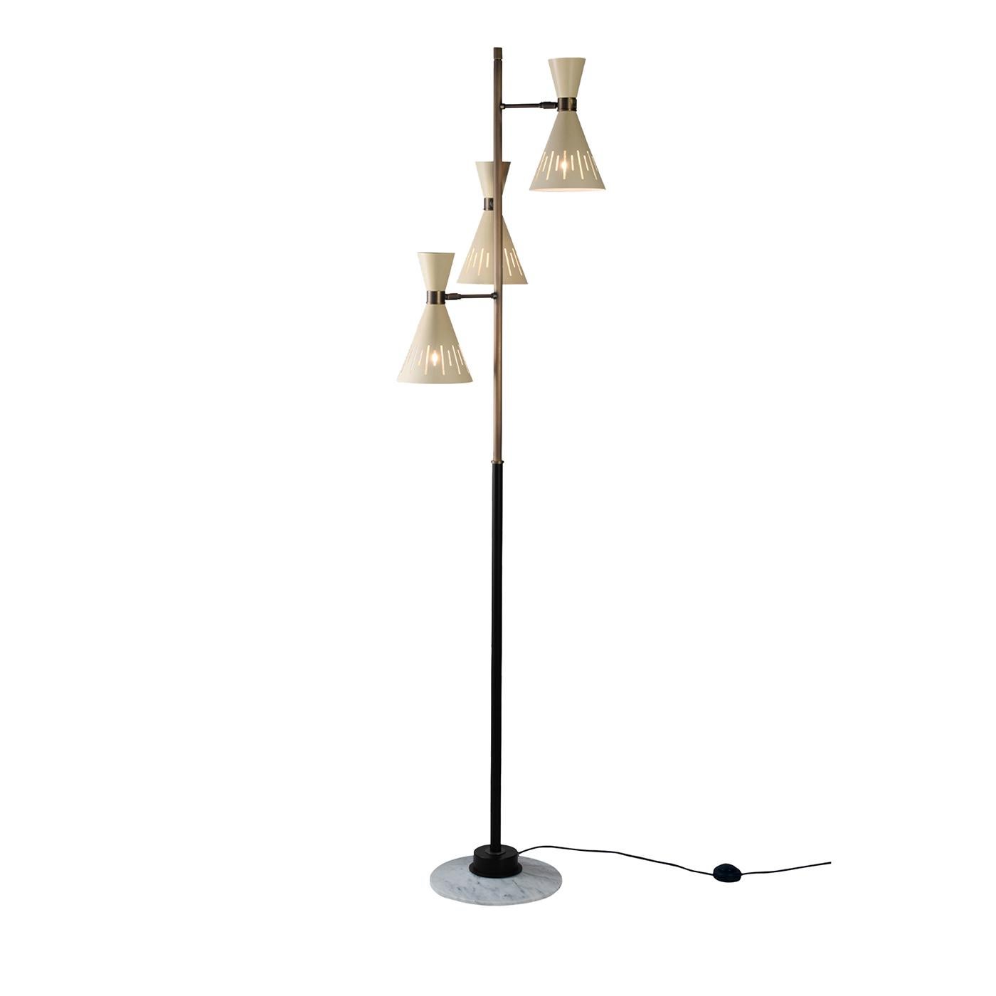 Pop Ivory and Dark Bronze Floor Lamp In New Condition For Sale In Milan, IT