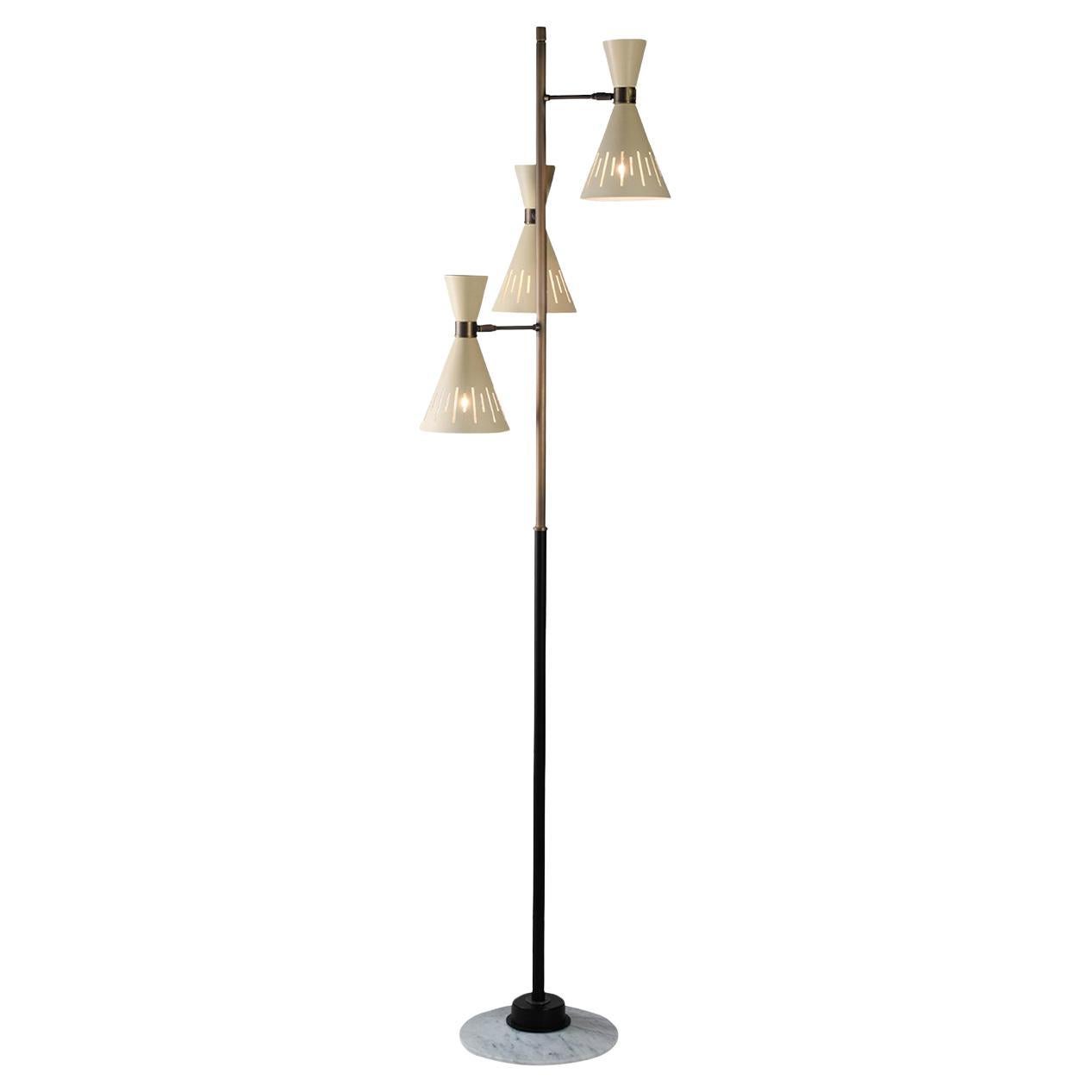 Pop Ivory and Dark Bronze Floor Lamp For Sale
