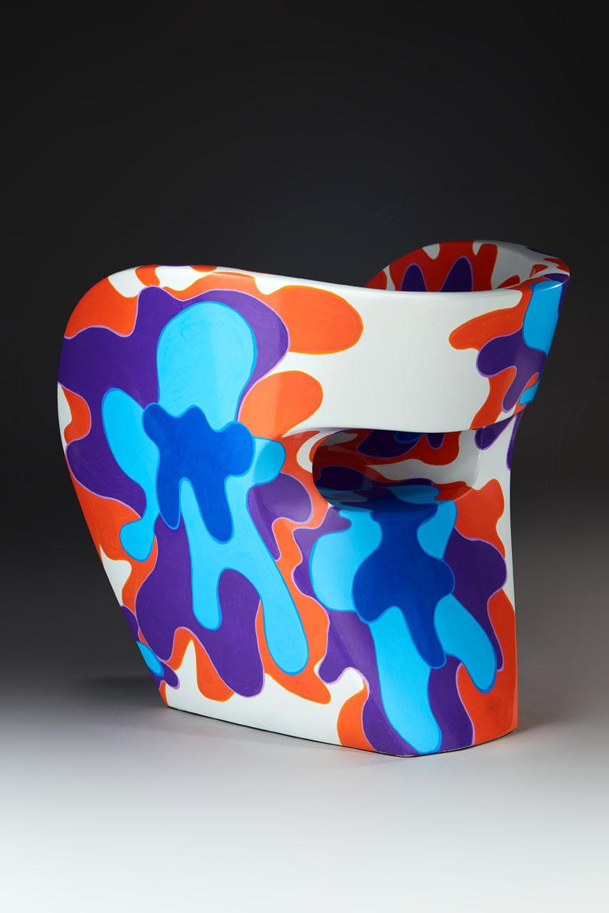Contemporary Pop - Little Albert armchair by Ron Arad, hand-painted, Signed Amane  For Sale