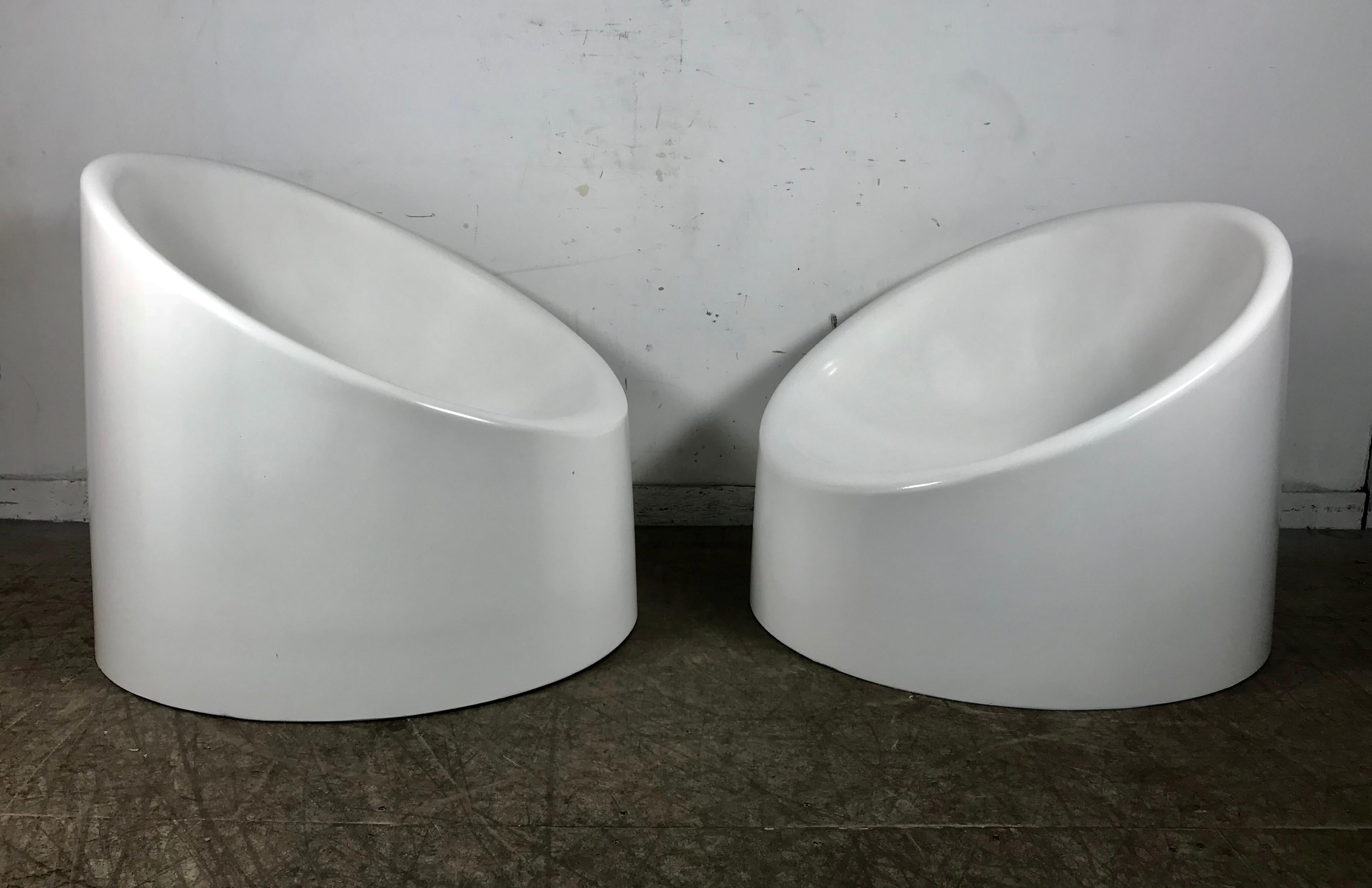 American Pop Modern Space Age Fiberglass Pod Chairs After Wendell Castle