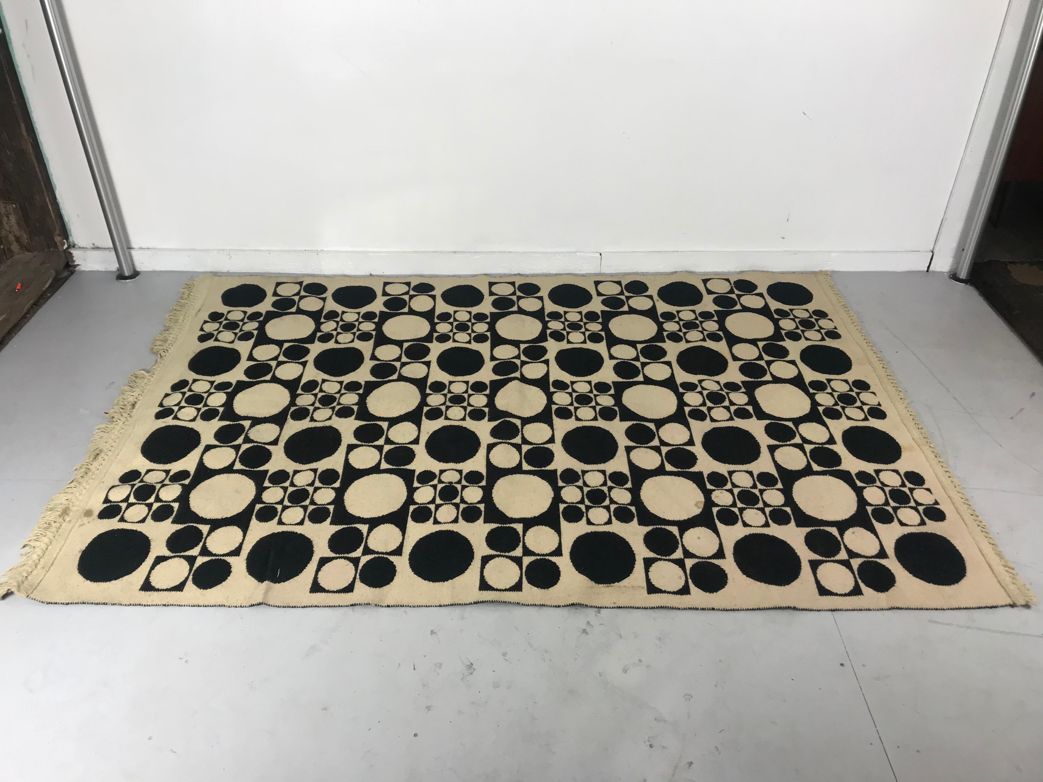 Late 20th Century Pop Modernist Geometric Designed Rug Hanging by Verner Panton For Sale