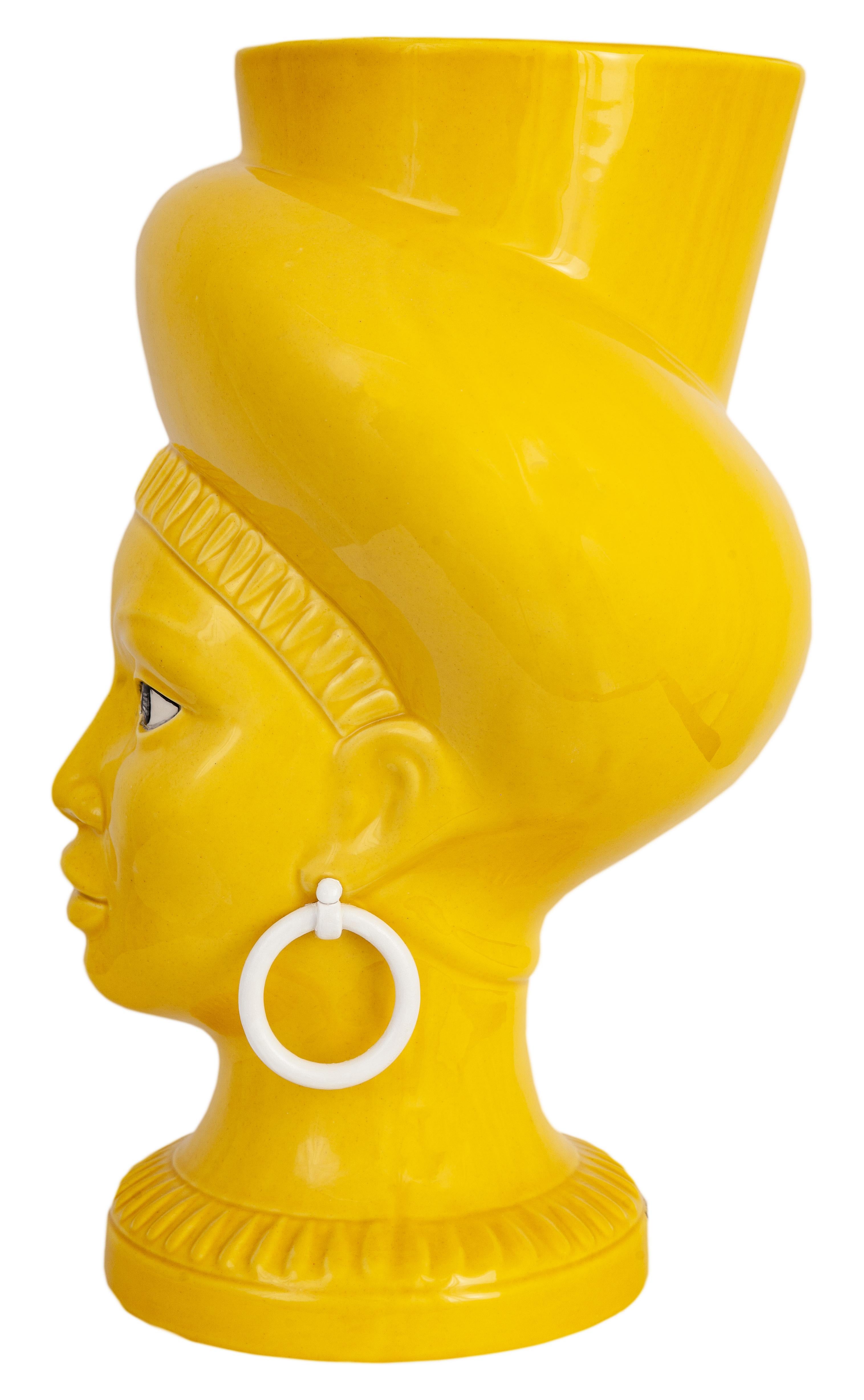 POP Moorish Head, Handmade in Sicily, Vase, Size L, Choose Your Color For Sale 4
