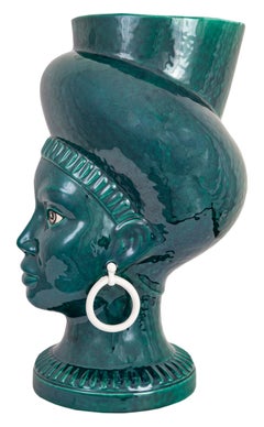 POP Moorish Head, Handmade in Sicily, Vase, Size L, Choose Your Color