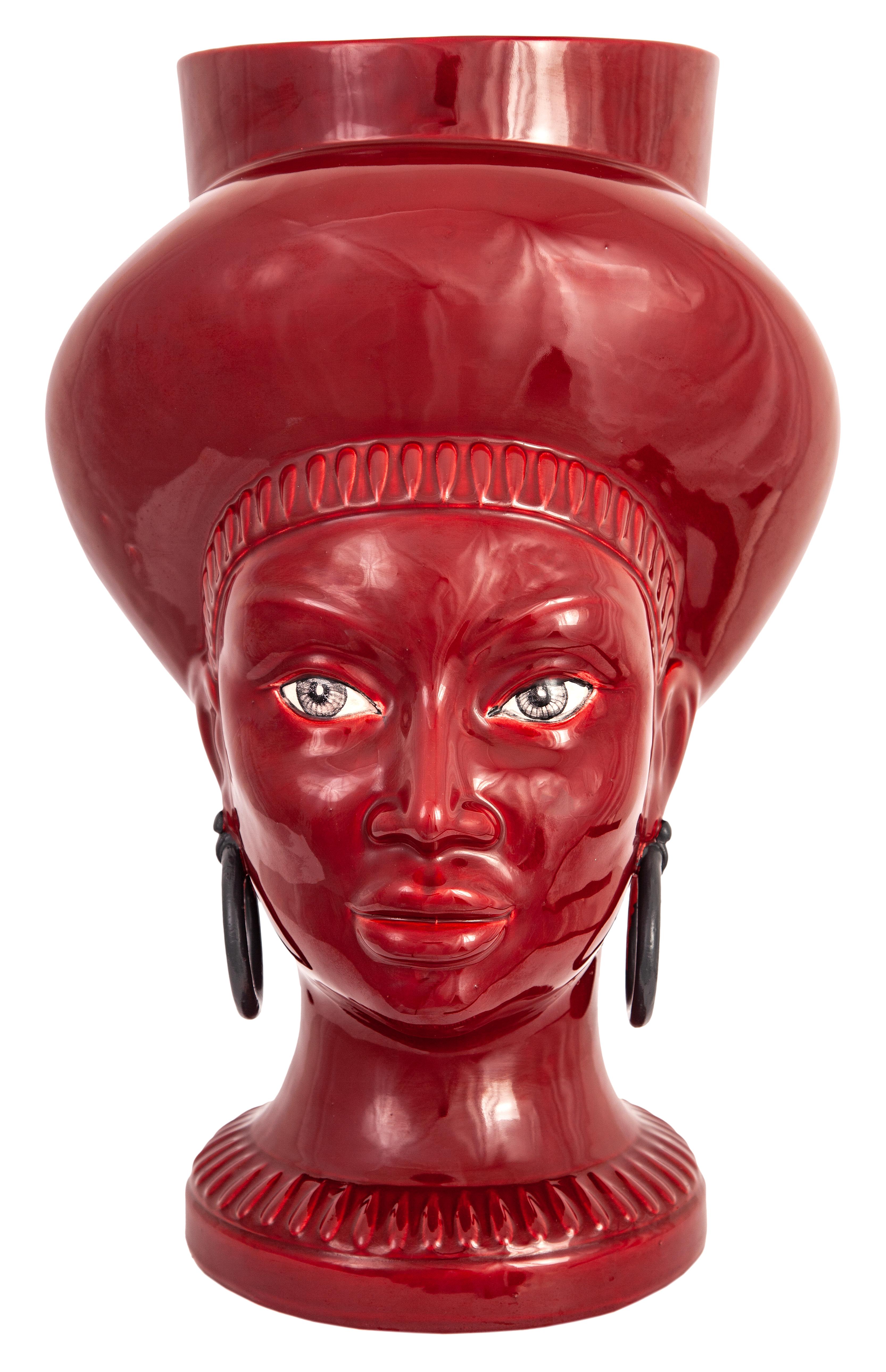 POP Moorish Head, Handmade in Sicily, Vase, Size M, Choose Your Color For Sale 3