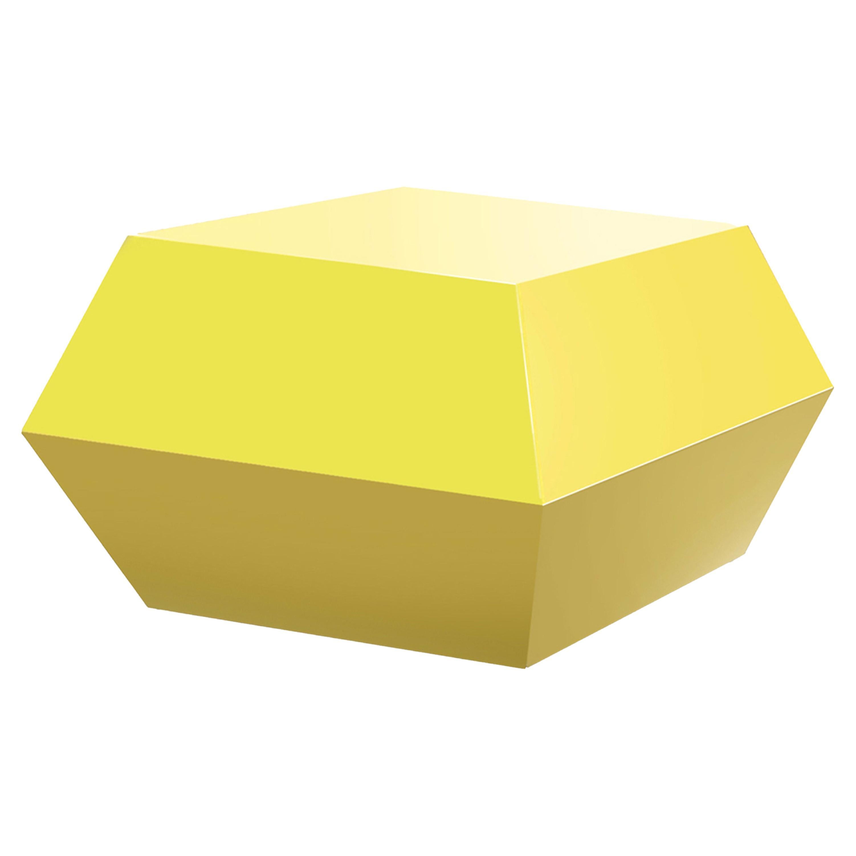 Table basse jaune Pop & Op en forme de diamant par Carlo Rampazzi en vente
