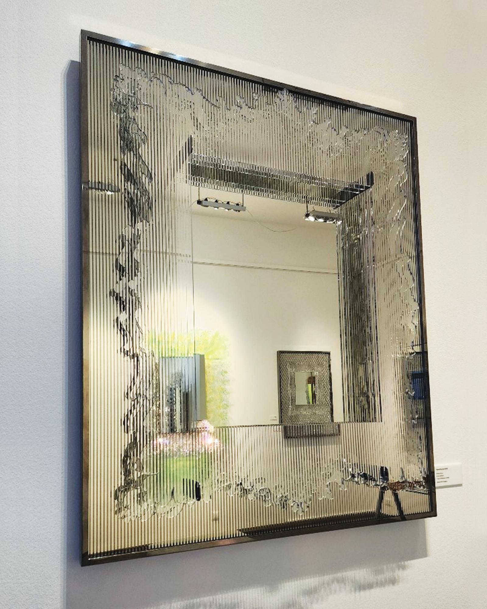 Stainless Steel Pop Out Baroque (SUS Frame) - Contemporary Sculptural Mirror in Mirror Design For Sale