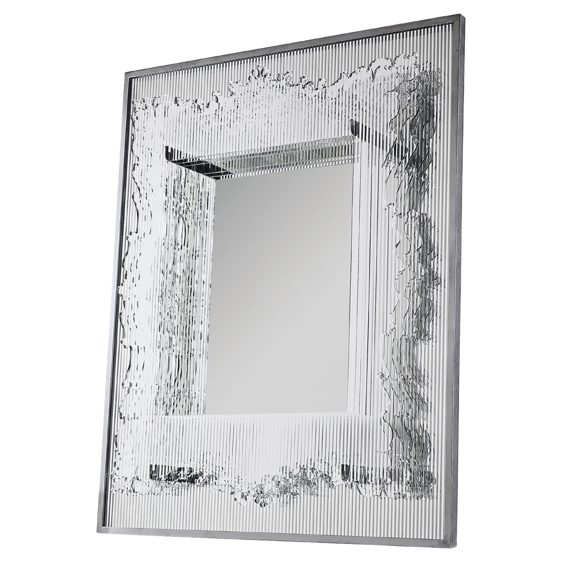 Pop Out Baroque (cornice SUS) - Specchio scultoreo contemporaneo in design a specchio