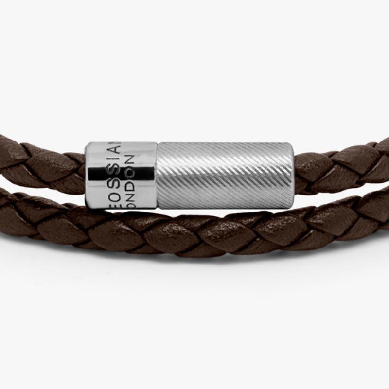 Pop Rigato bracelet in double wrap Italian brown leather with sterling silver, Size M

The ultimate, everyday wear bracelet combines genuine brown Italian leather, intricately braided and double wrapped into an engraved, sterling silver clasp,