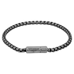 Bracelet Pop Sleek en argent sterling plaqué rhodium noir, taille S