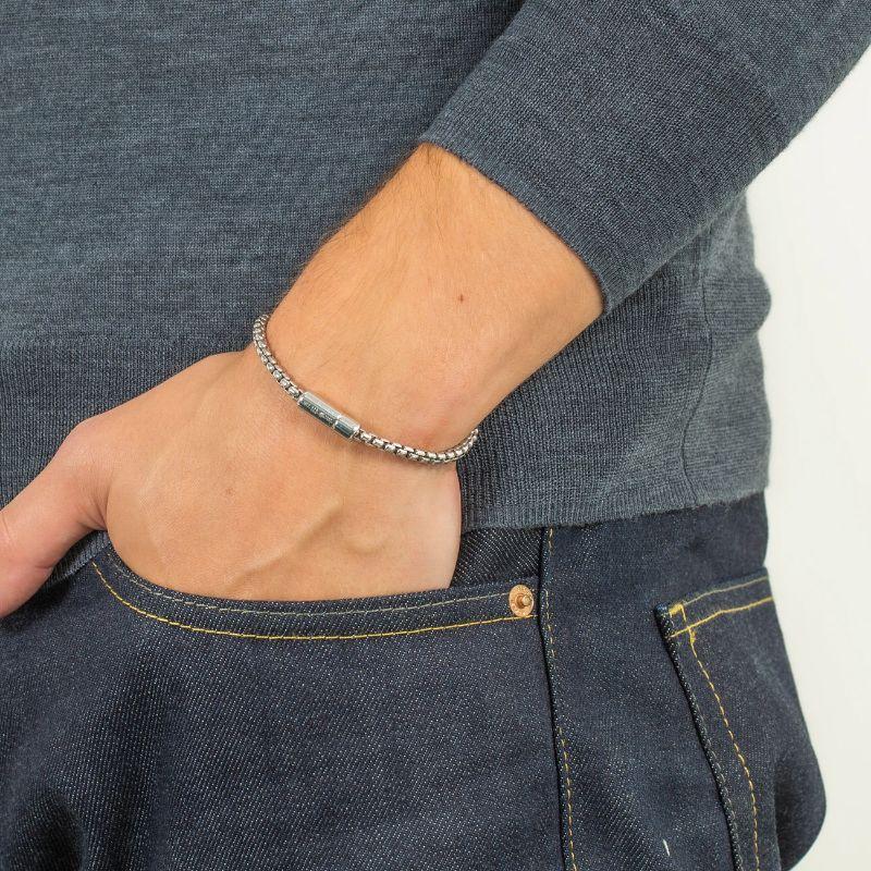 Men's Pop Sleek Bracelet in Sterling Silver, Size M For Sale