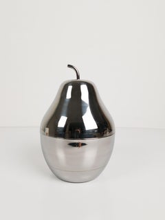 Pop Stainless Steel Pear Box / Ice Bucket in the Style of Sottsass, 70s, Italy