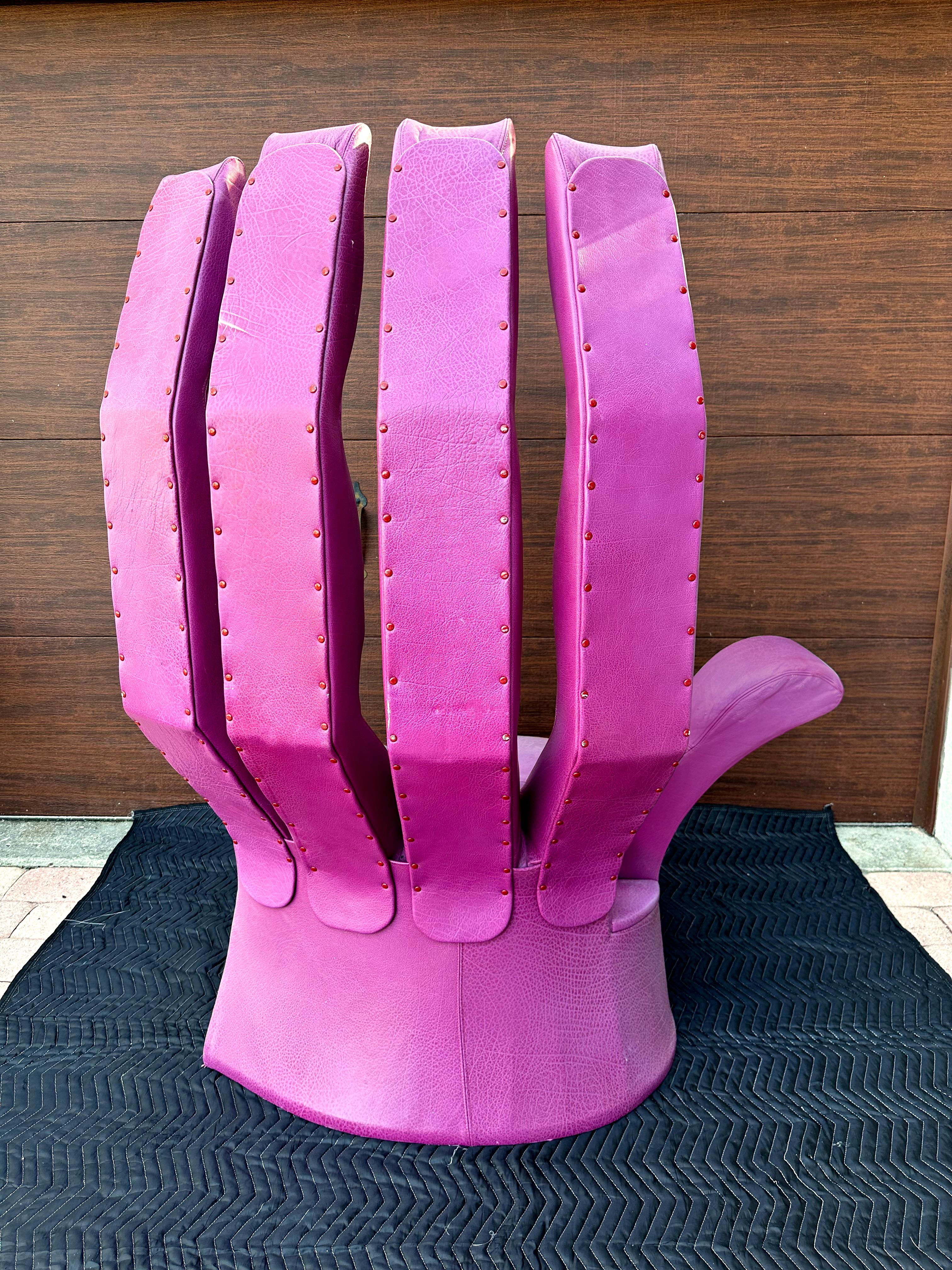 pink hand chair