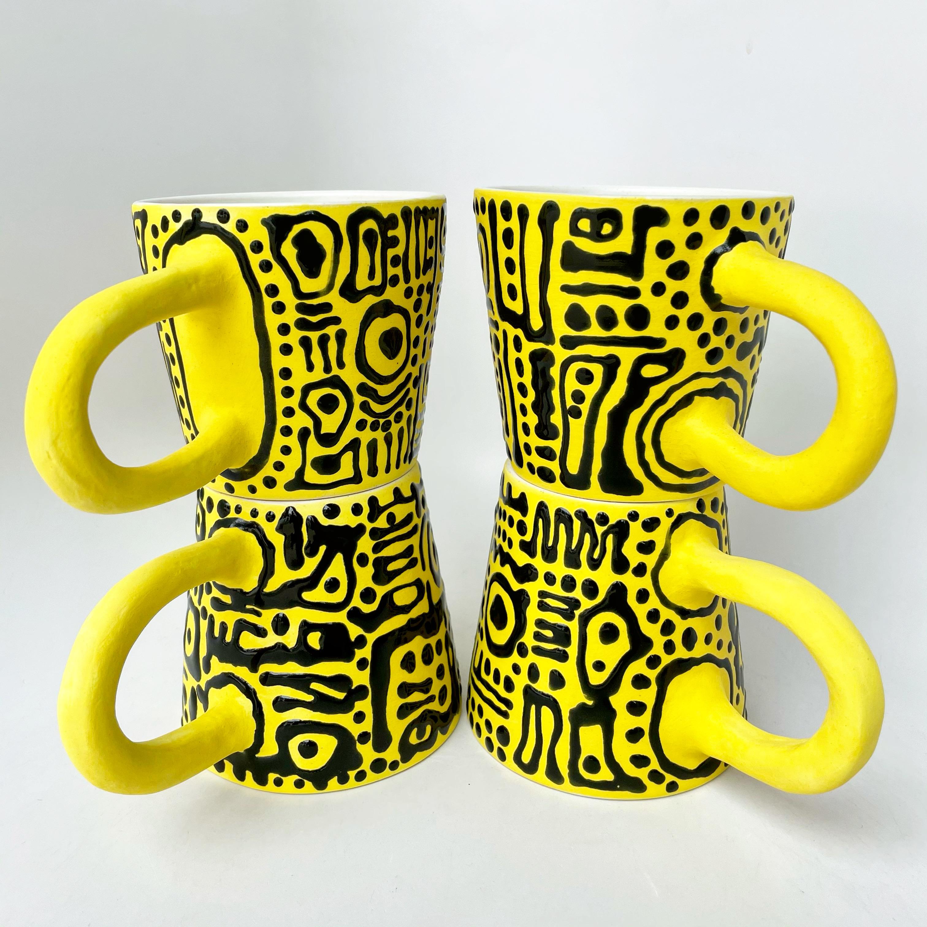 Modern Pop Tribal Tumbler, Handmade and Food Safe, by Artist Stef Duffy For Sale