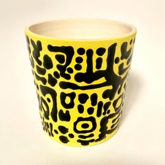 Pop Tribal Tumbler with Handle, Handmade and Food Safe, by Artist Stef Duffy