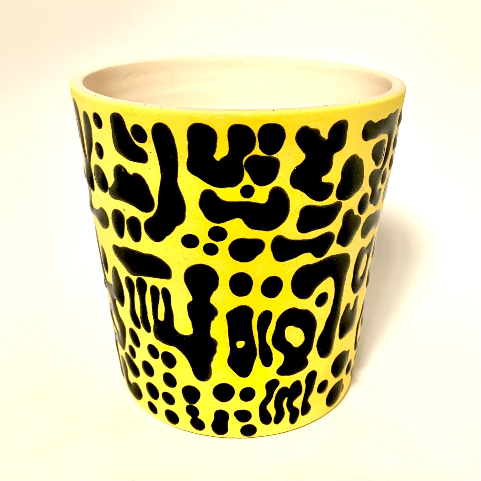 Modern Pop Tribal Tumbler with Handle, Handmade and Food Safe, by Artist Stef Duffy For Sale