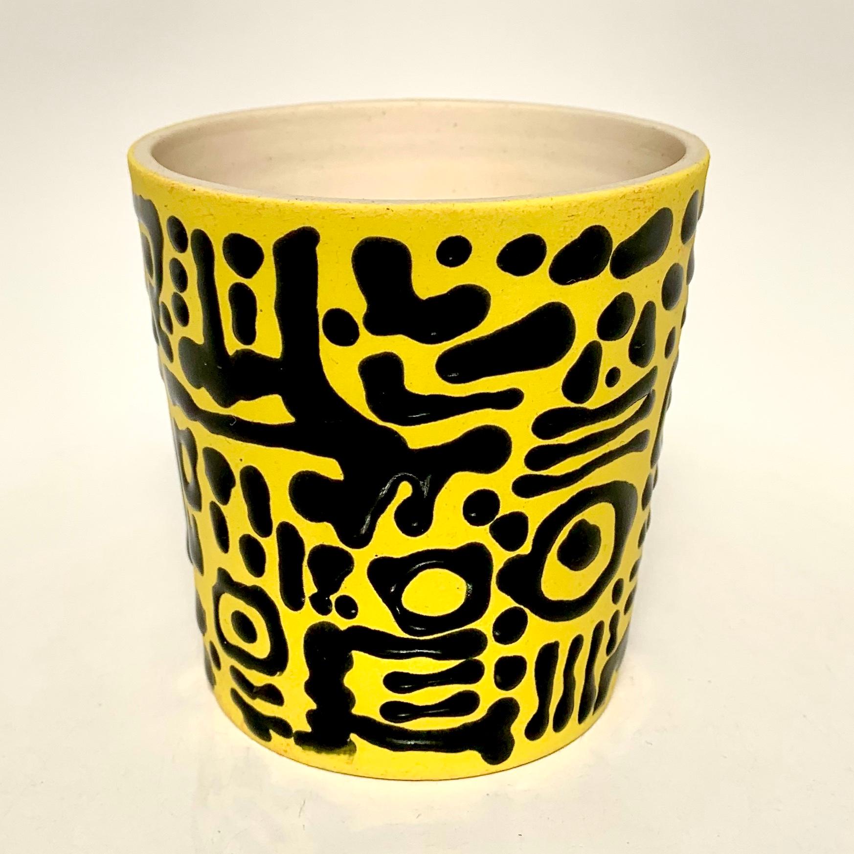 North American Pop Tribal Tumbler with Handle, Handmade and Food Safe, by Artist Stef Duffy For Sale