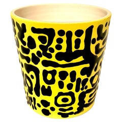 Pop Tribal Tumbler with Handle, Handmade and Food Safe, by Artist Stef Duffy