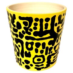 Vaso Pop Tribal con asa, hecho a mano y apto para alimentos, de la artista Stef Duffy