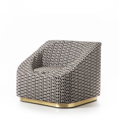 Pop-Up Lightweight Vintage Lounge Armchair with Removable Pouf