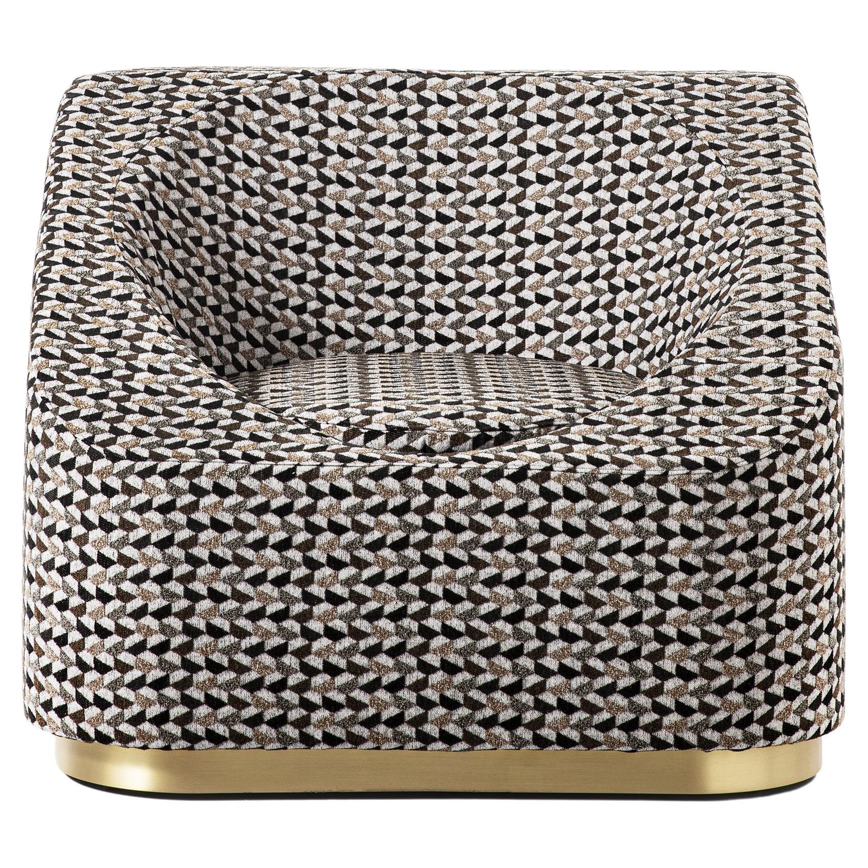 Pop-Up Lightweight Vintage Lounge Armchair with Removable Pouf