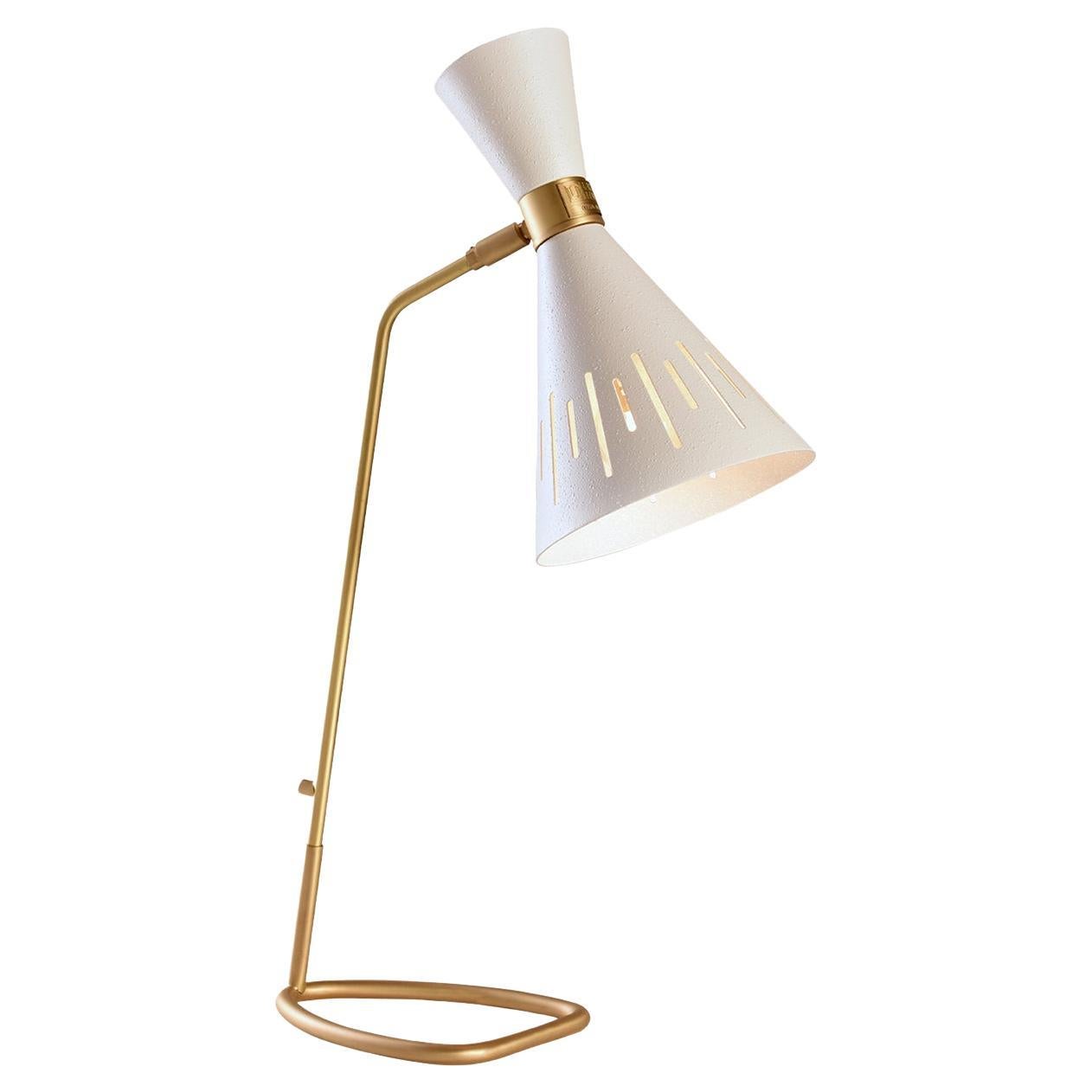 Pop White and Brass Table Lamp For Sale