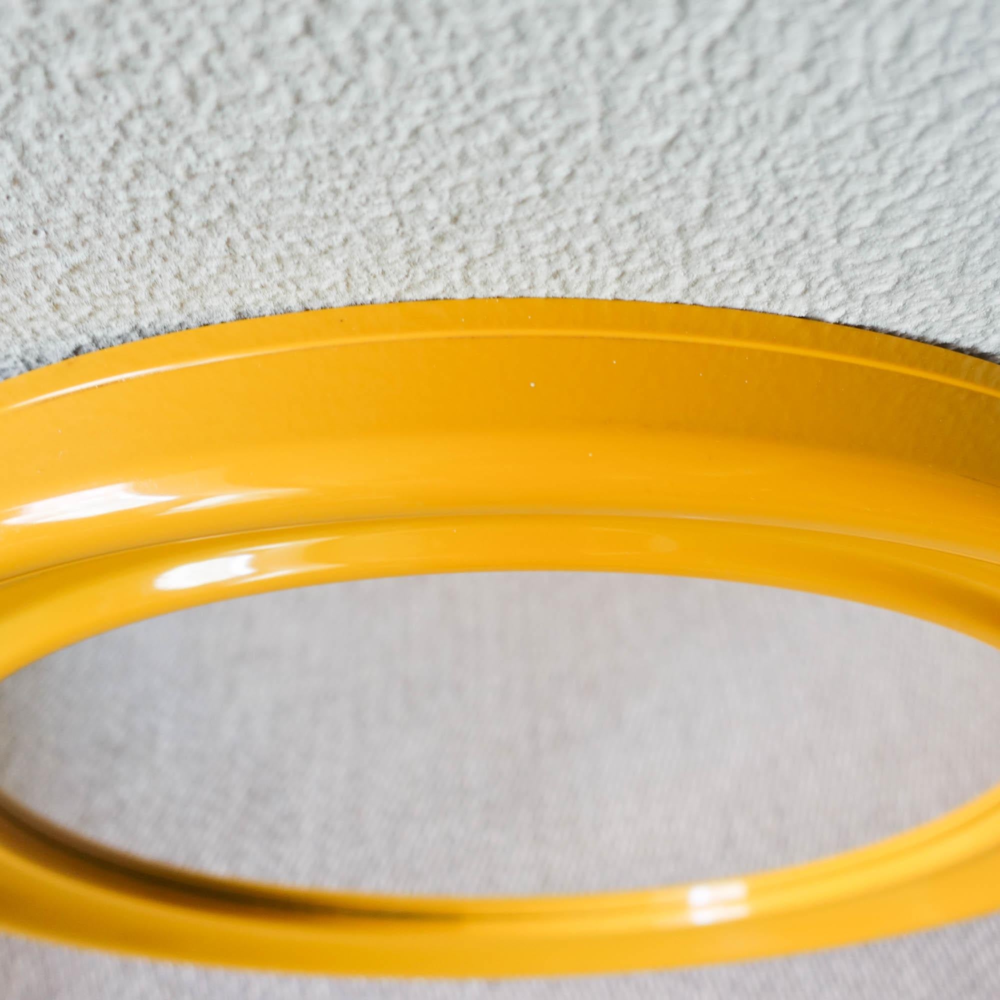Pop Yellow Round Wall Mirror, 1970s 3