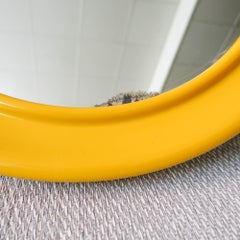 Pop Yellow Round Wall Mirror, 1970s