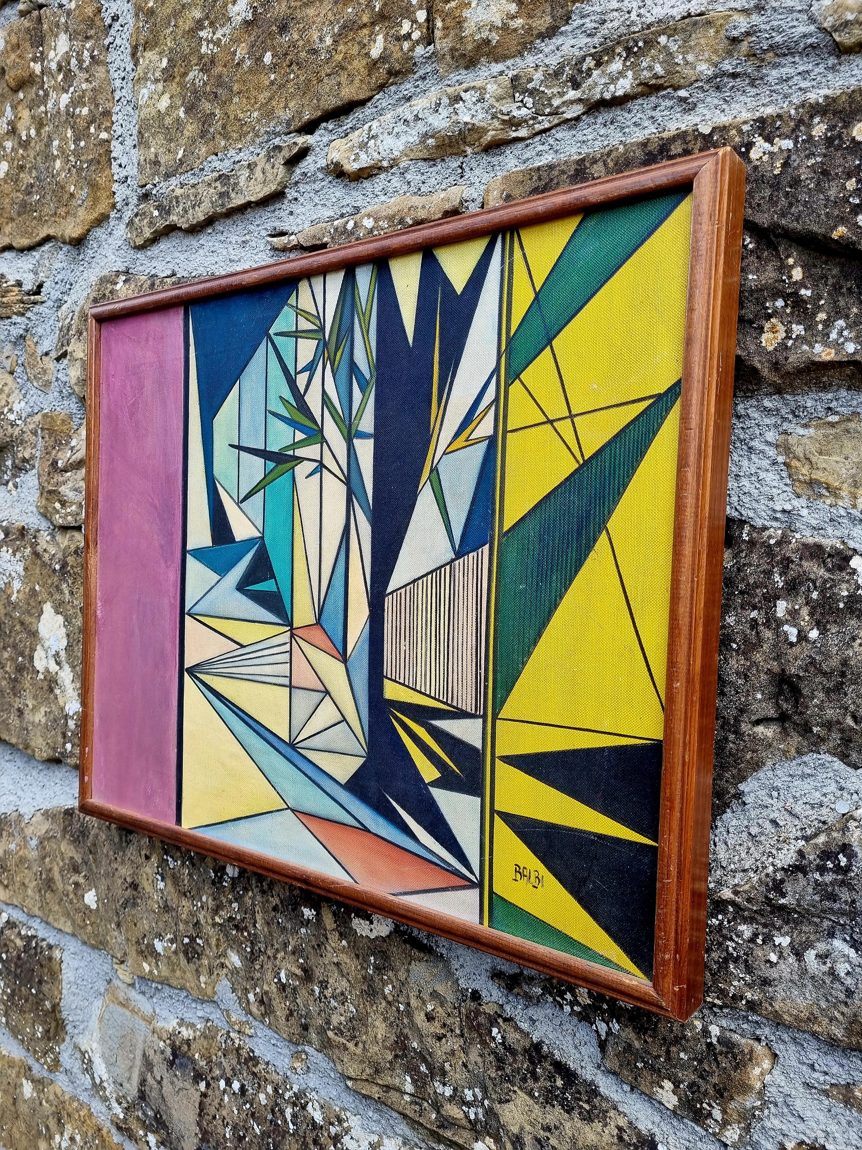 PopArt Italienische Malerei. Öl auf Holz, signiert Domenico Balbi, Italien 70er Jahre im Angebot 6