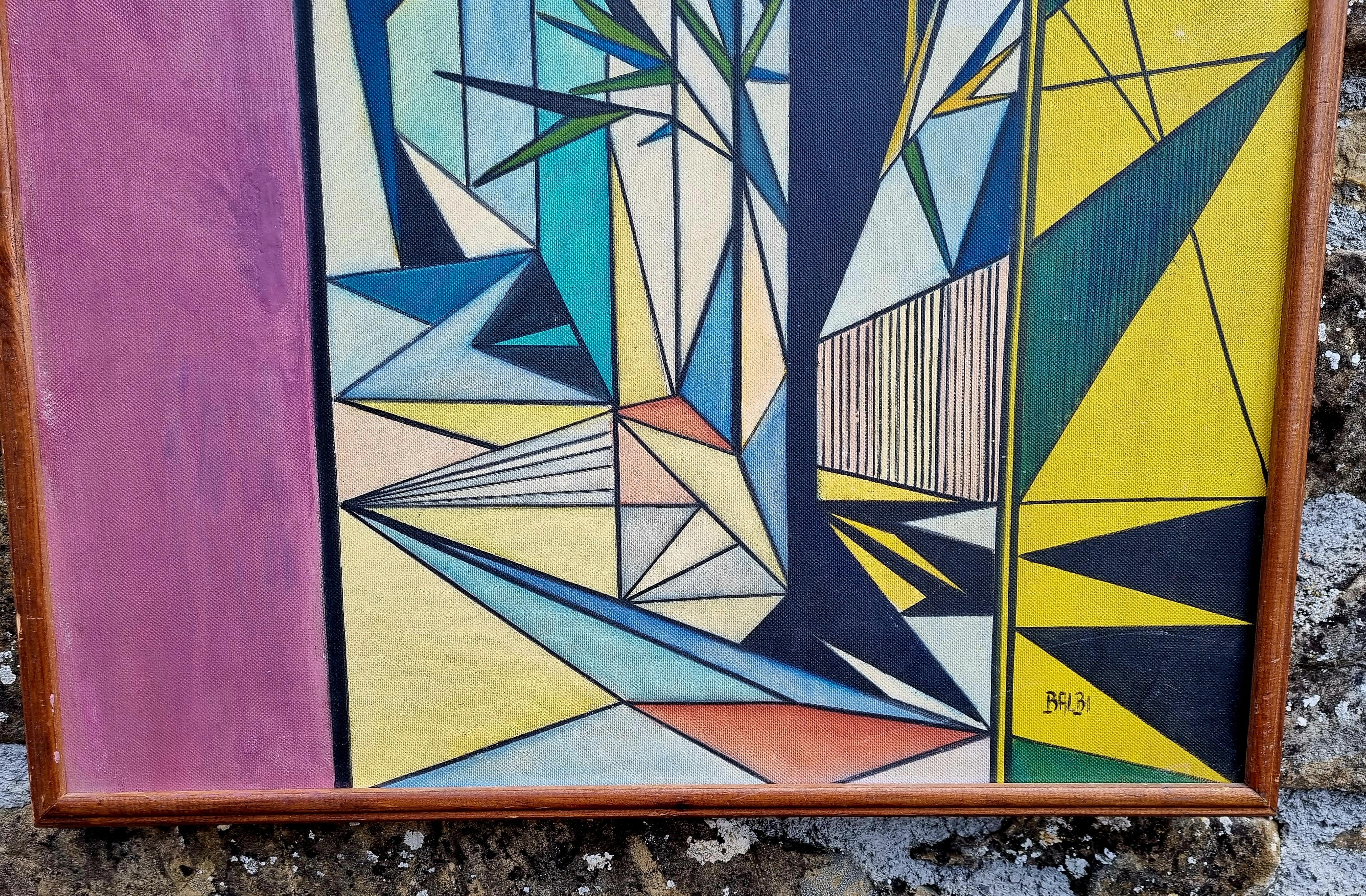 PopArt Italienische Malerei. Öl auf Holz, signiert Domenico Balbi, Italien 70er Jahre im Zustand „Gut“ im Angebot in Lucija, SI