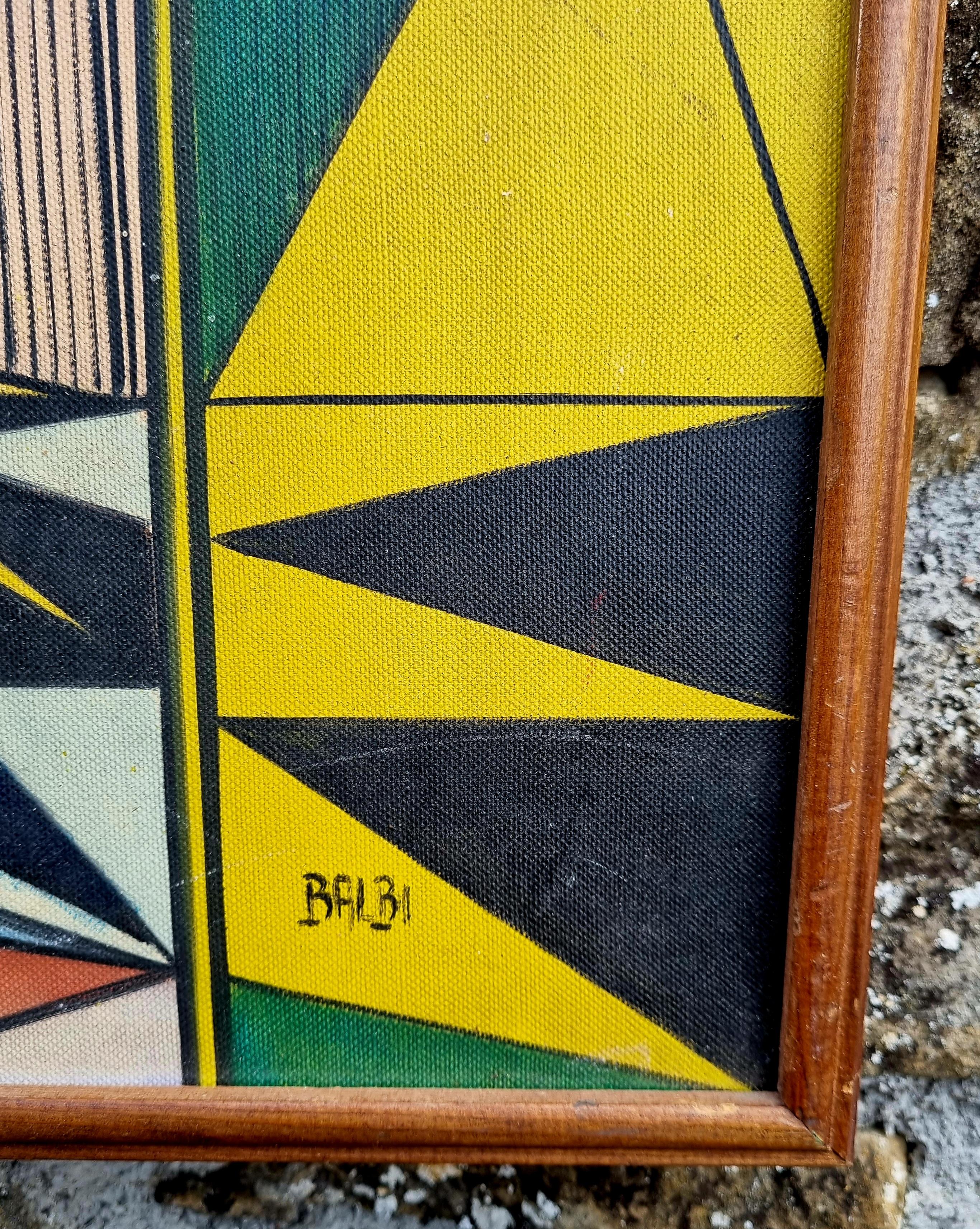 PopArt Italienische Malerei. Öl auf Holz, signiert Domenico Balbi, Italien 70er Jahre (Ende des 20. Jahrhunderts) im Angebot