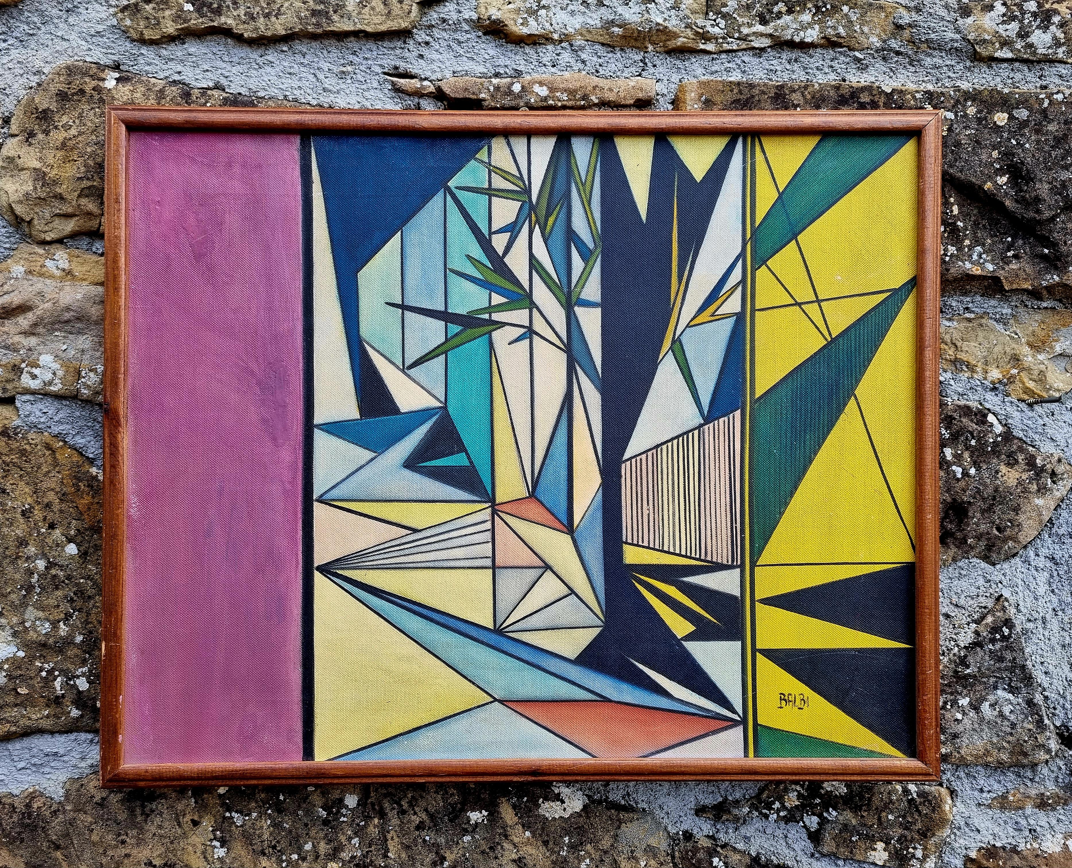 PopArt Italienische Malerei. Öl auf Holz, signiert Domenico Balbi, Italien 70er Jahre im Angebot 3