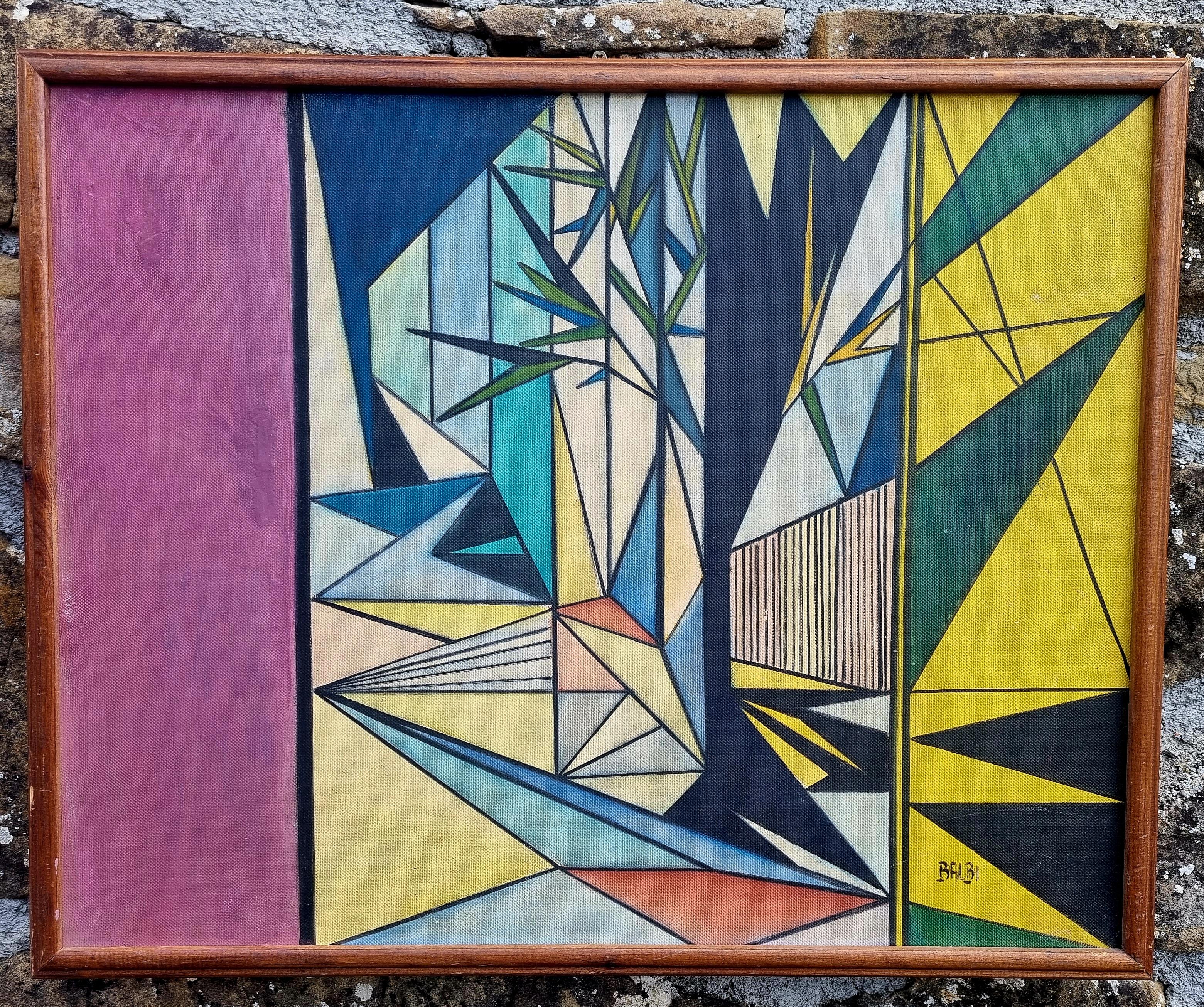 PopArt Italienische Malerei. Öl auf Holz, signiert Domenico Balbi, Italien 70er Jahre im Angebot 4