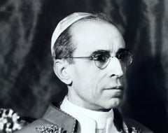Pope Pius XII Matted Photo Signed, With Embossed Papal Seal