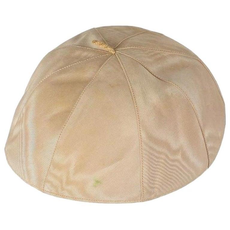Pope Pius XII Personally Owned and Worn Cloth Skullcap, Cream, 1940s-1950s In Good Condition For Sale In Jersey, GB