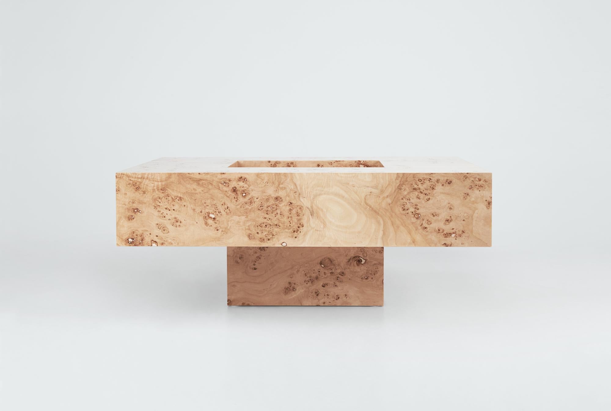 Lithuanian Poplar Burl Coffee Table by Petra Madalena For Sale