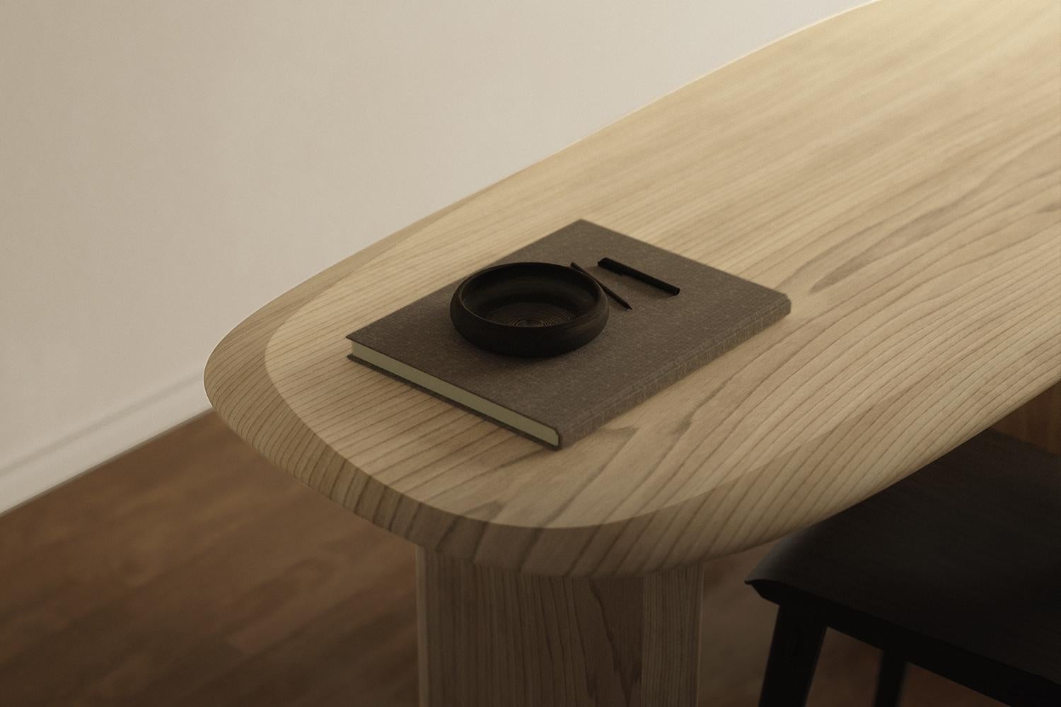 Modern Duna Desk in Solid Poplar Wood, Home Office Writing Desk by Joel Escalona For Sale