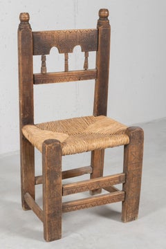Poplar Straw-Bottom Chair, East Europe, Early 1800