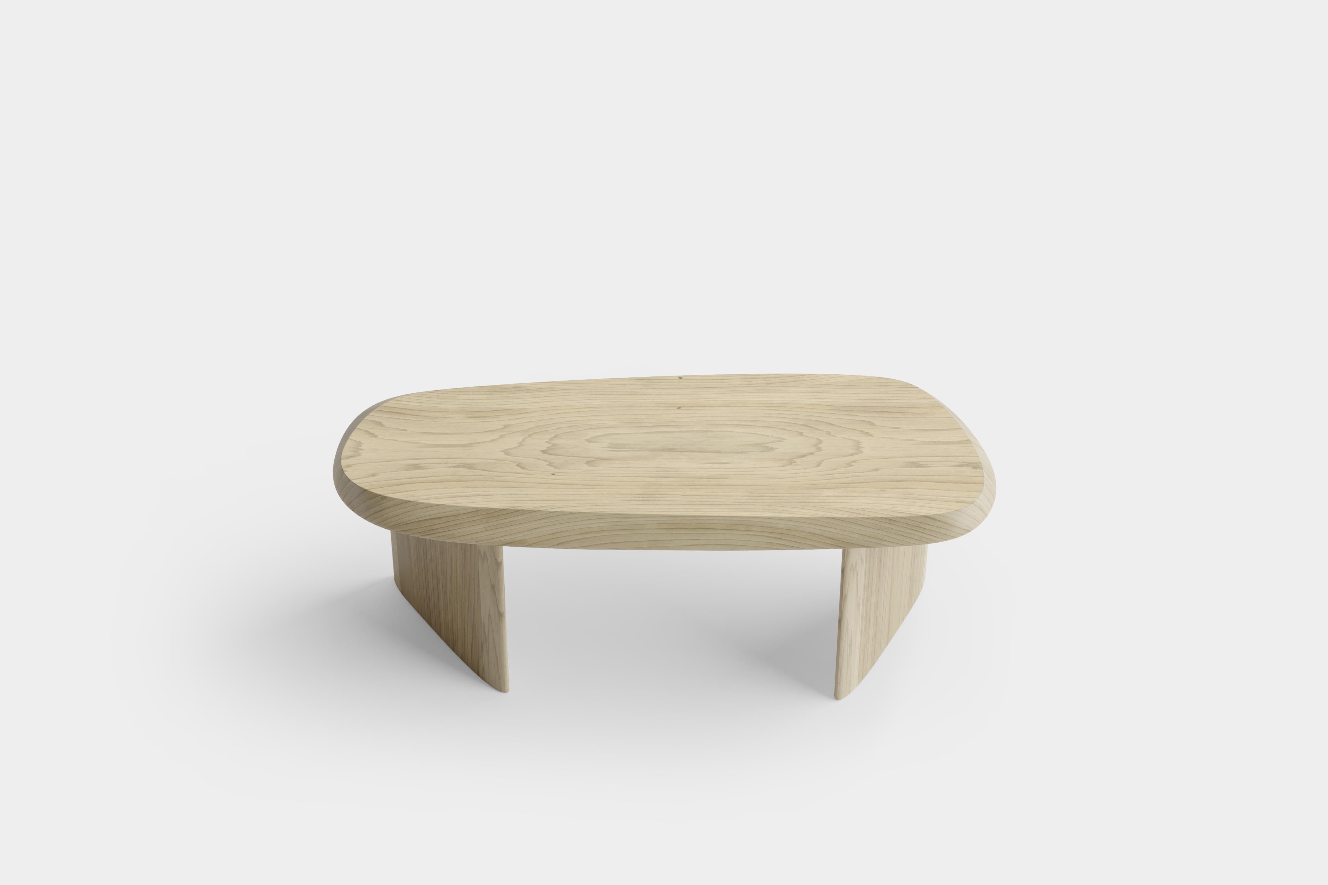 Duna Bench in Solid Poplar Wood, Stool by Joel Escalona For Sale 2