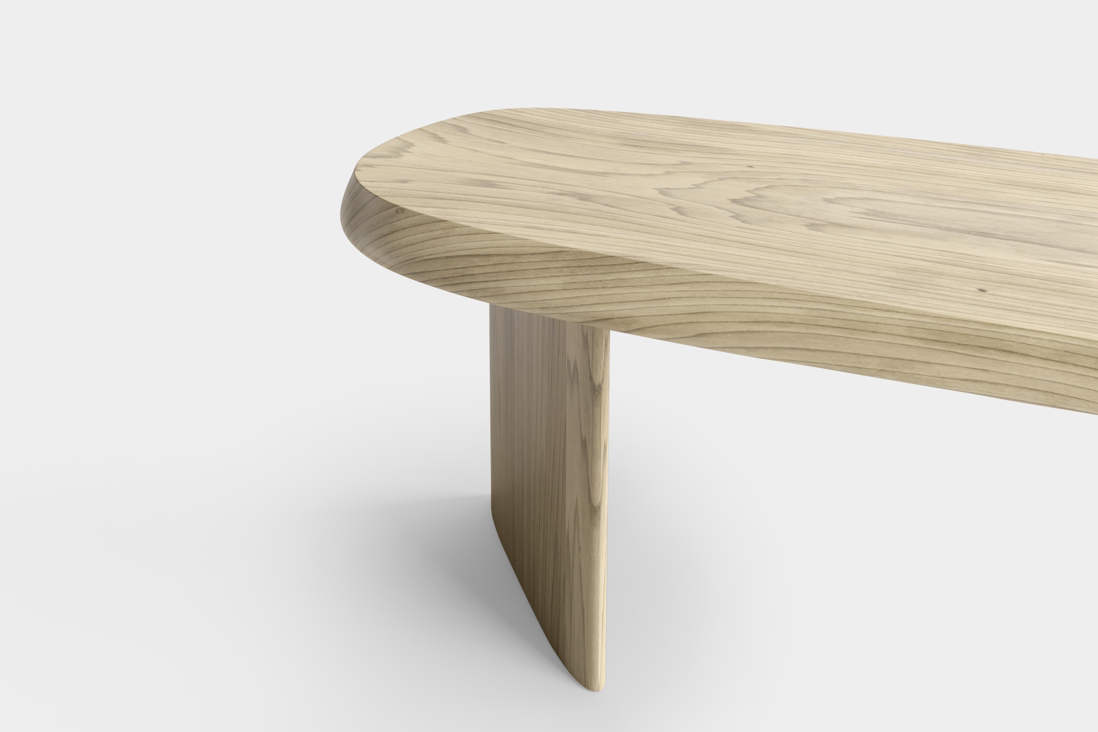 Duna Bench in Solid Poplar Wood, Stool by Joel Escalona For Sale 4