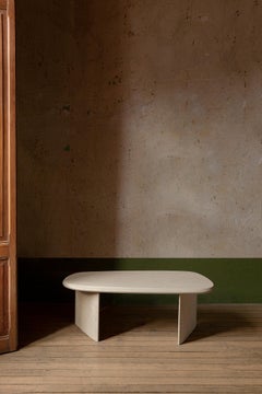 Duna Bench in Solid Poplar Wood, Stool by Joel Escalona