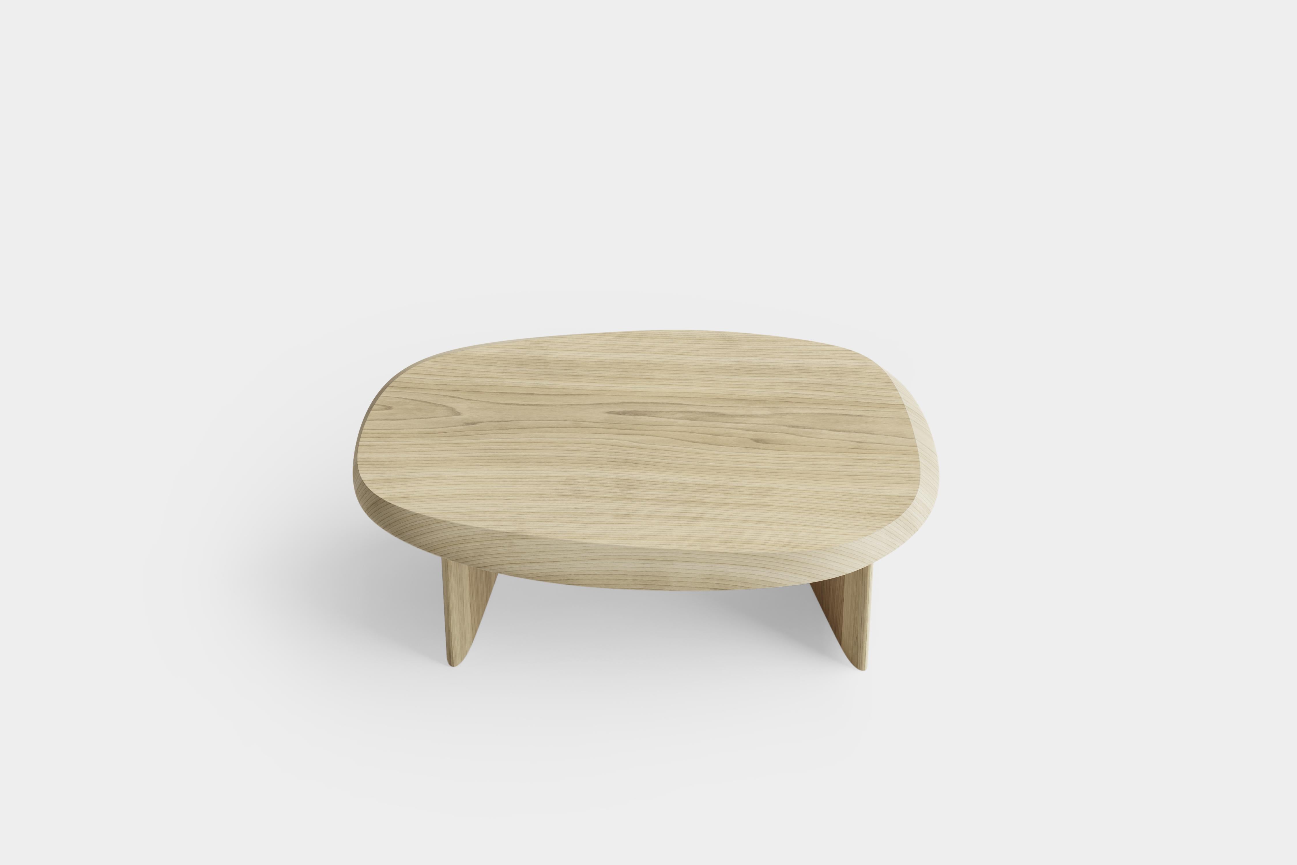 Modern Duna Coffee Table in Solid Poplar Wood, Coffee Table by Joel Escalona For Sale