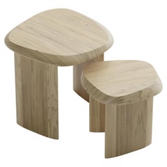 Poplar Wood Nest Table Set Duna Collection Designed by Joel Escalona