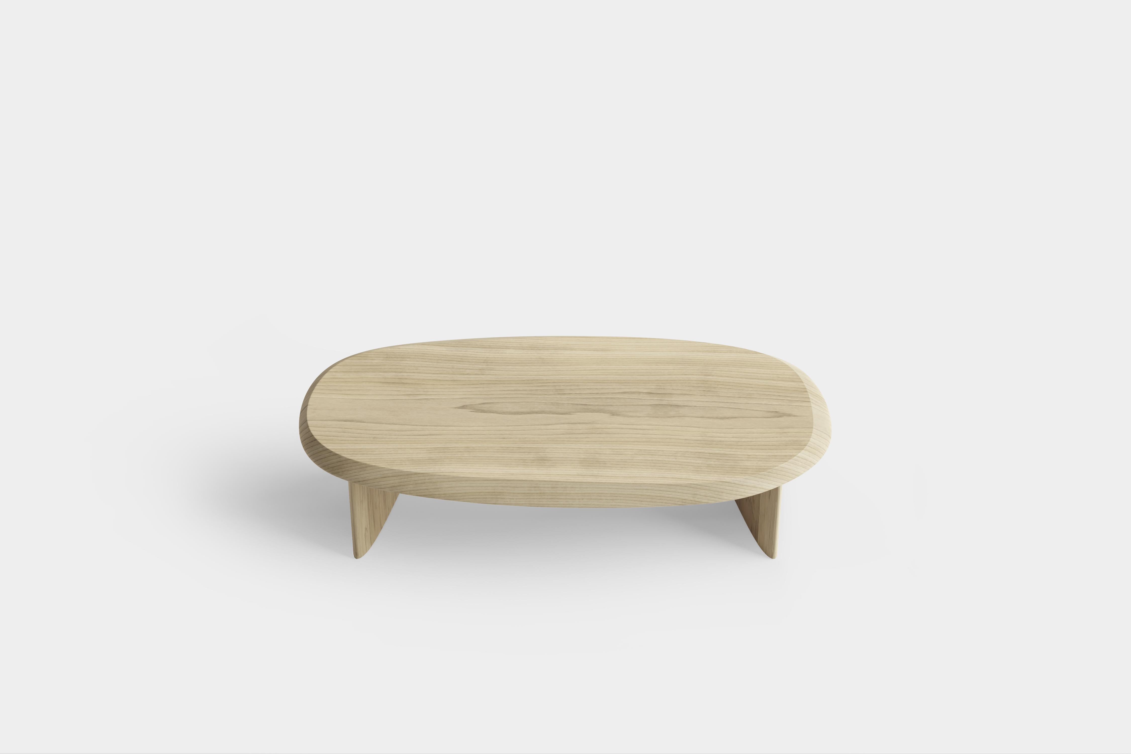 Modern Duna Rectangular Coffee Table in Solid Poplar Wood Coffee Table by Joel Escalona For Sale