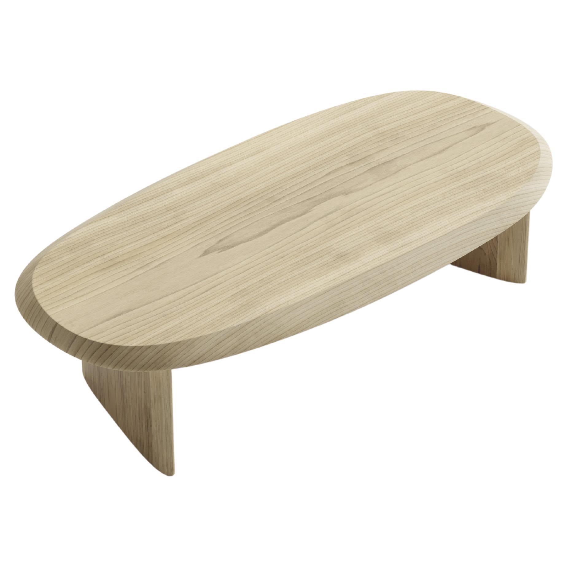 Duna Rectangular Coffee Table in Solid Poplar Wood Coffee Table by Joel Escalona For Sale