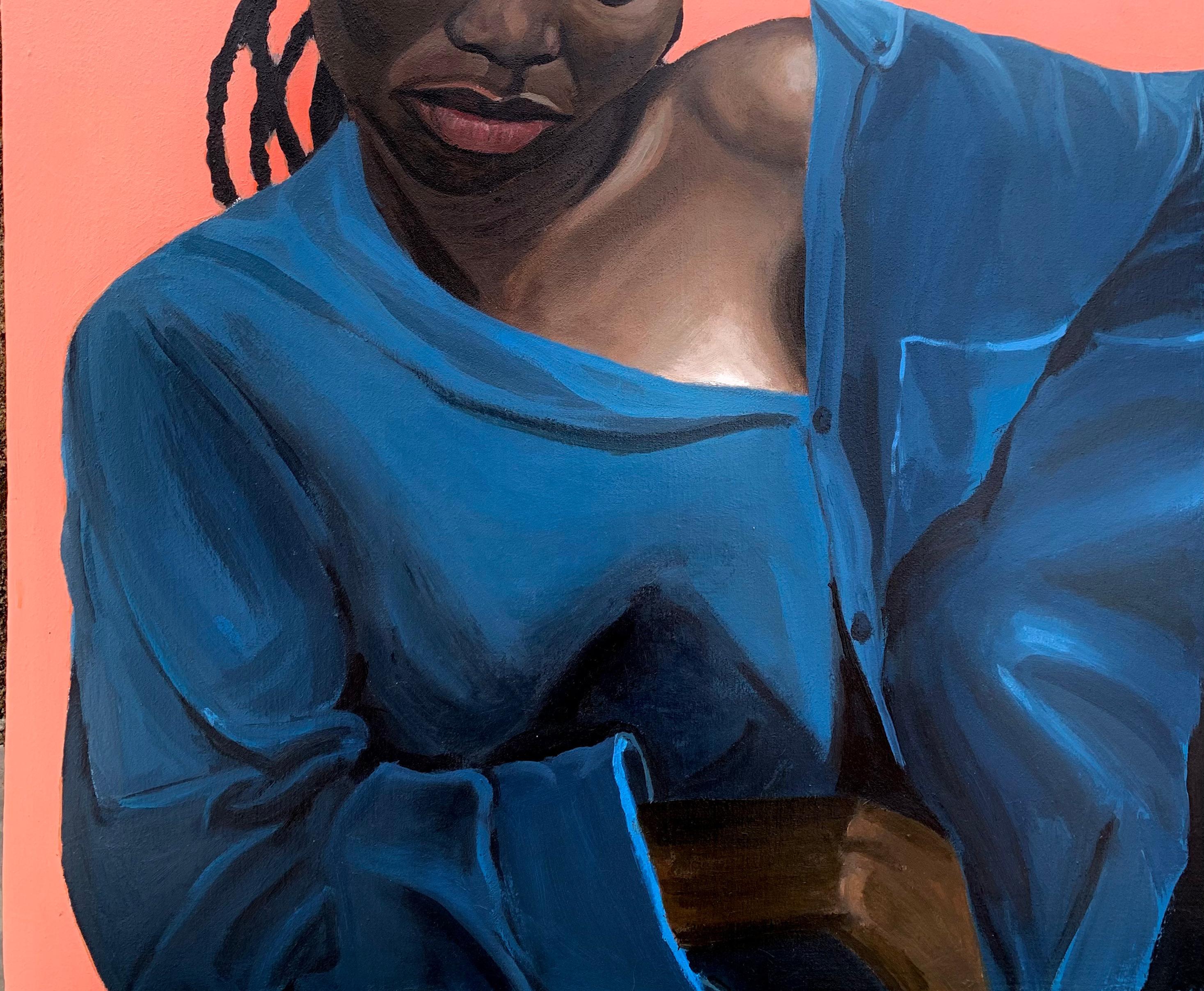 Aduke - 21° secolo, Contemporaneo, Ritratto figurativo, Donne nere, Bellezza - Painting Espressionista di Popoola Victor